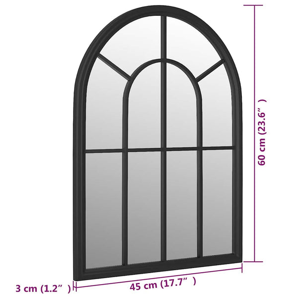 vidaXL Black Mirror 60x45 cm Iron for Indoor Use