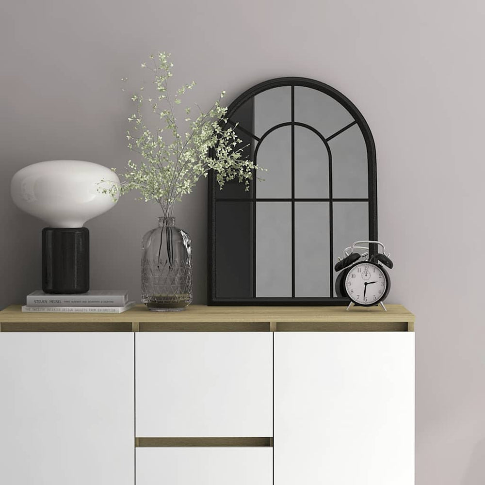 vidaXL Black Mirror 60x45 cm Iron for Indoor Use
