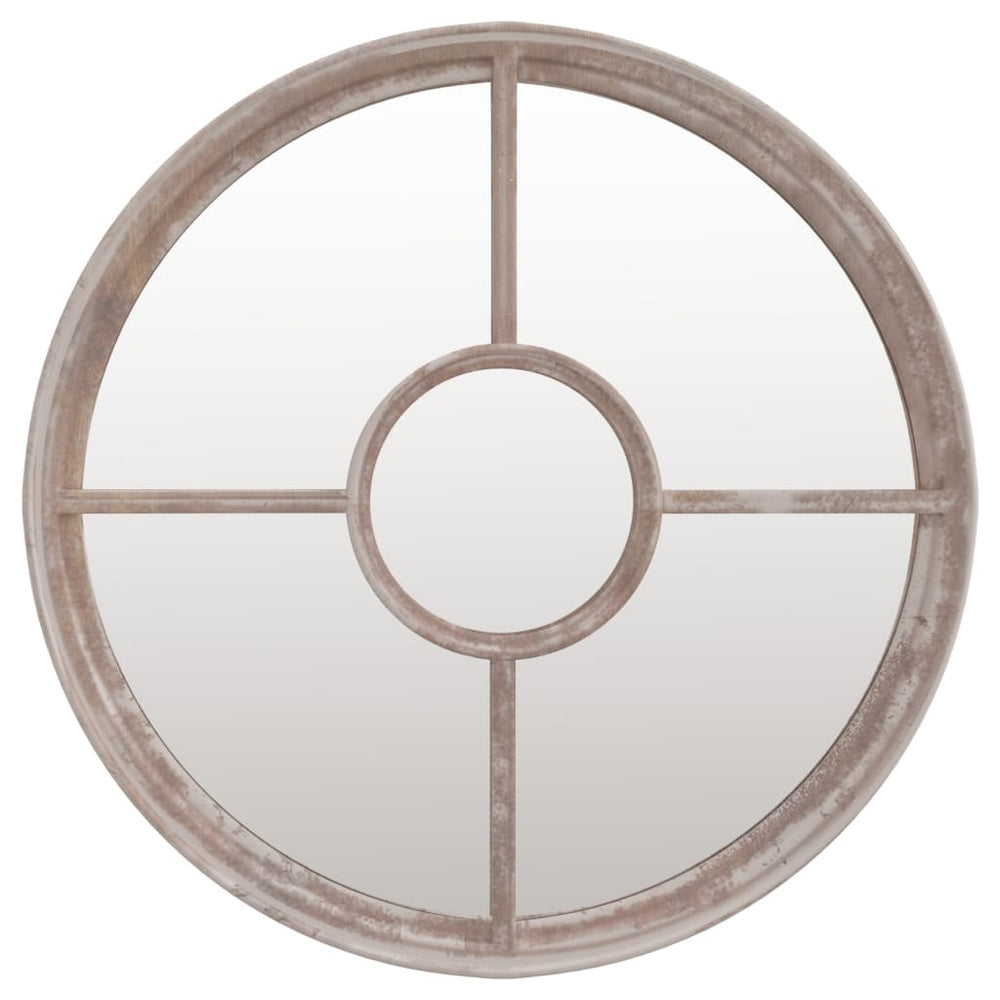 vidaXL Mirror Sand-Colored 40x4 cm Iron Round for Indoor Use