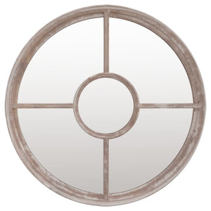 vidaXL Mirror Sand-Colored 40x4 cm Iron Round for Indoor Use