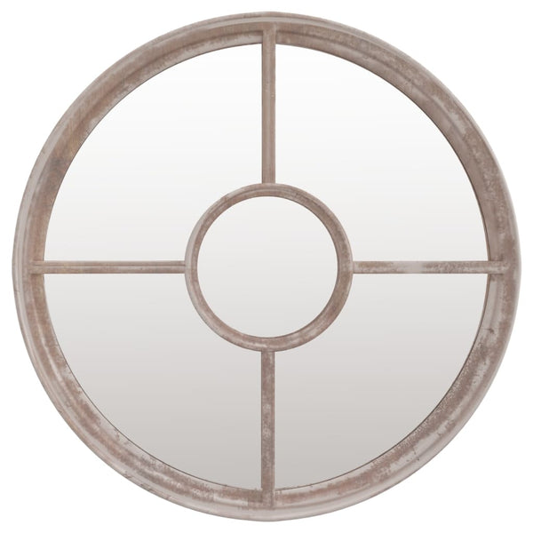 vidaXL Mirror Sand-Colored 40x4 cm Iron Round for Indoor Use