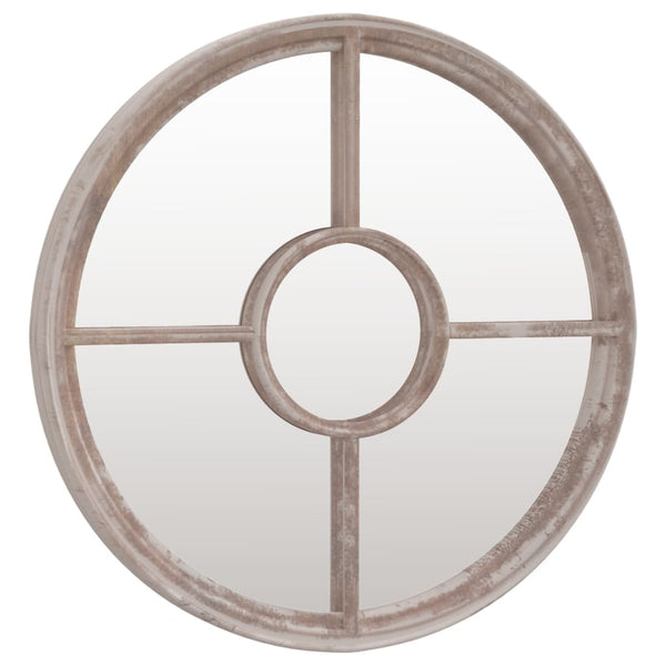 vidaXL Mirror Sand-Colored 40x4 cm Iron Round for Indoor Use