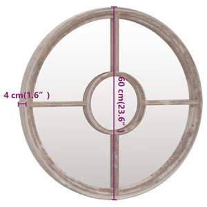 vidaXL Mirror Sand-colored 60x4 cm Iron Round for Indoor Use