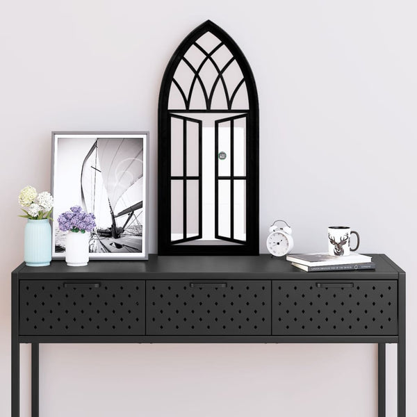 vidaXL Mirror Black 70x30 cm Iron for Indoor Use