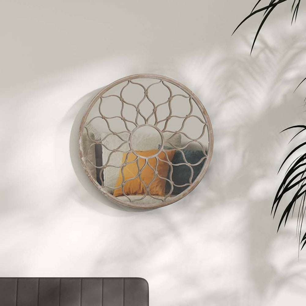 vidaXL Mirror Sand 40x3 cm Iron Round for Indoors