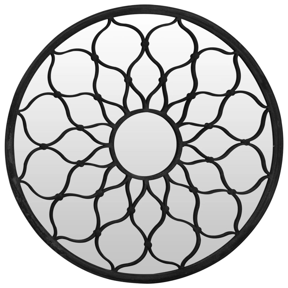 vidaXL Mirror Black 60x3 cm Iron Round for Indoor Use