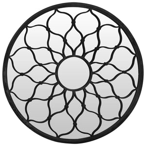vidaXL Mirror Black 60x3 cm Iron Round for Indoor Use