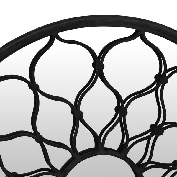 vidaXL Mirror Black 60x3 cm Iron Round for Indoor Use