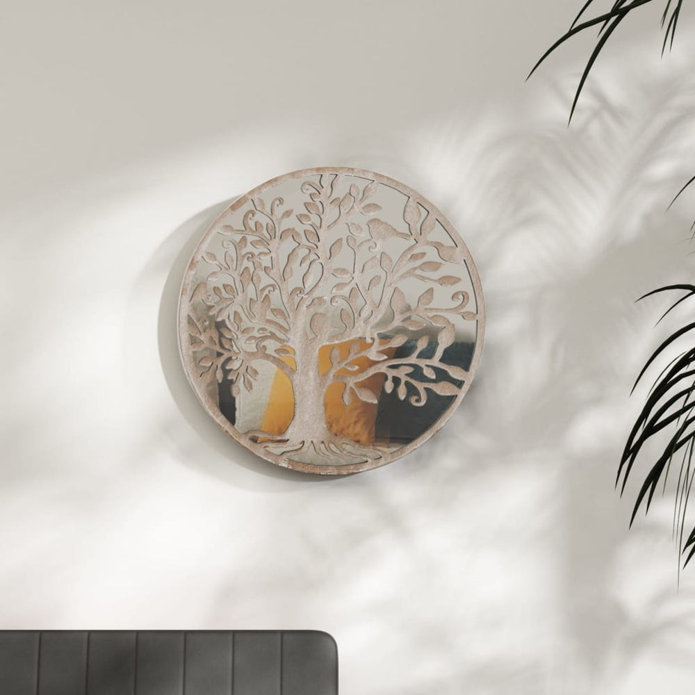 vidaXL Mirror Sand 40x2.5 cm Iron Round for Indoors
