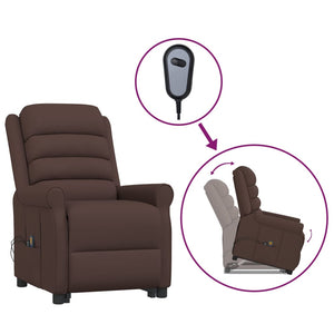 vidaXL Massage Recliner with Lift Function Brown Faux Leather