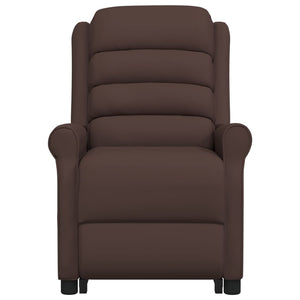 vidaXL Massage Recliner with Lift Function Brown Faux Leather