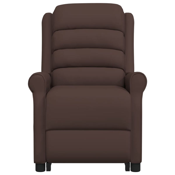 vidaXL Massage Recliner with Lift Function Brown Faux Leather