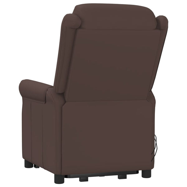 vidaXL Massage Recliner with Lift Function Brown Faux Leather