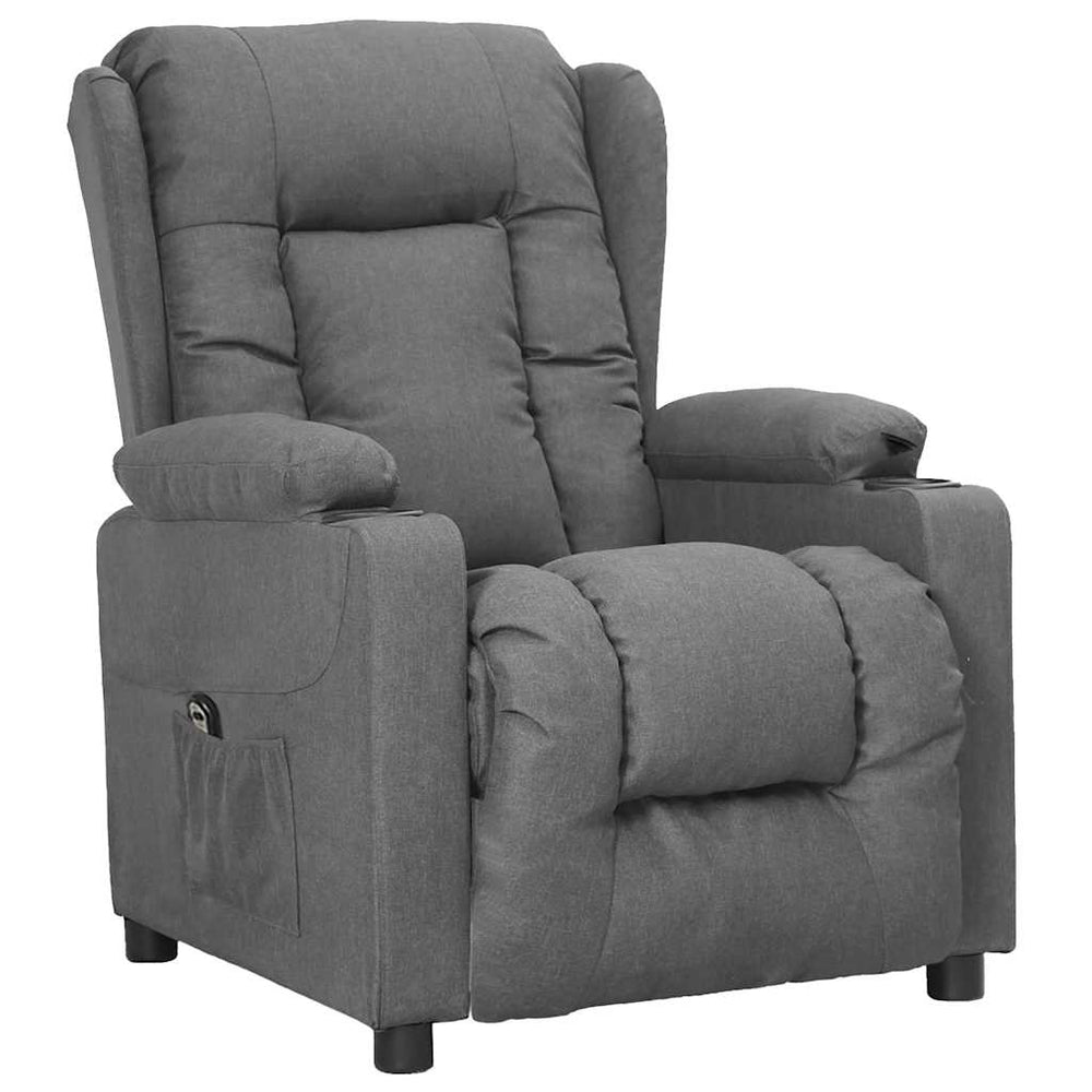 vidaXL Recliner Light Grey Fabric