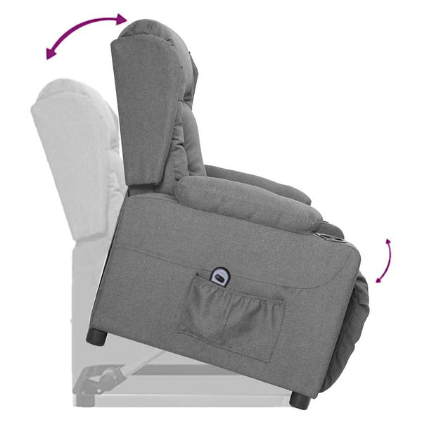 vidaXL Recliner Light Grey Fabric