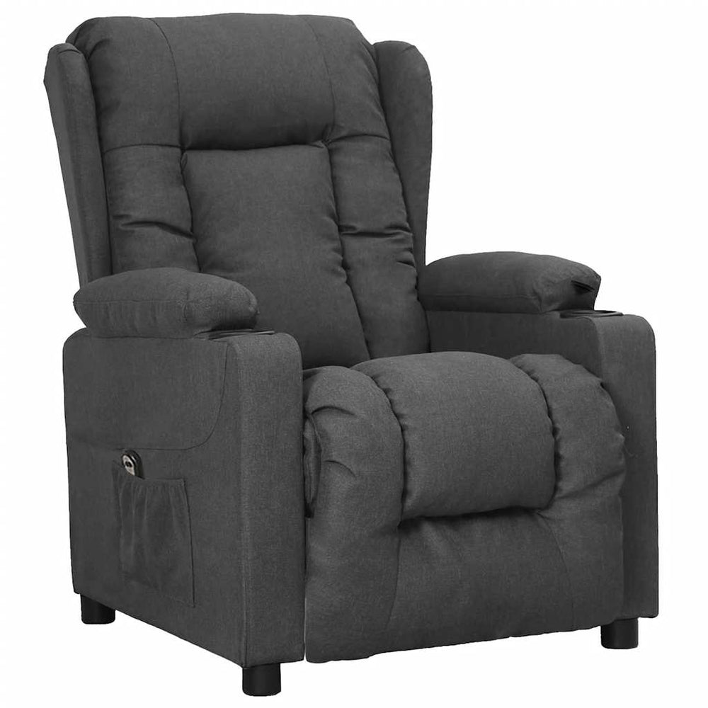 vidaXL Recliner Dark Grey Fabric