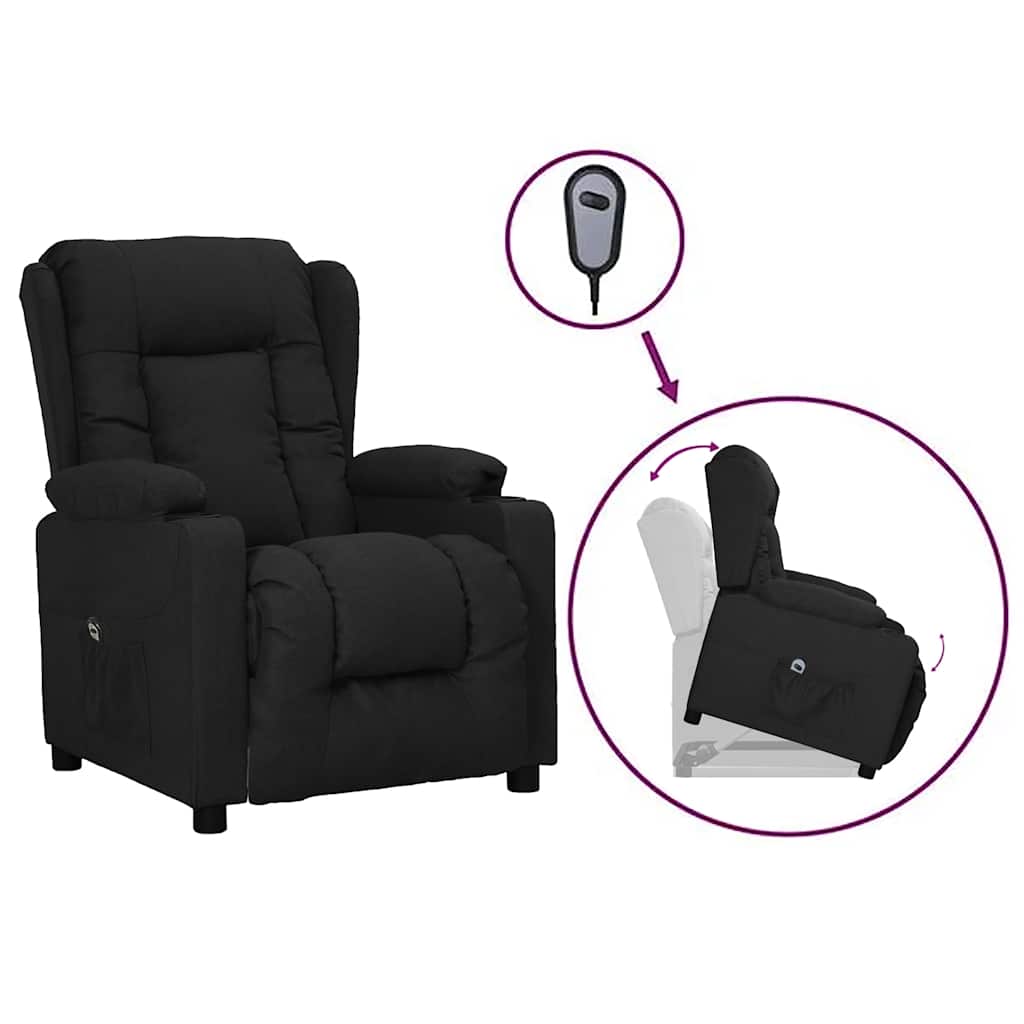 vidaXL Recliner Black Fabric