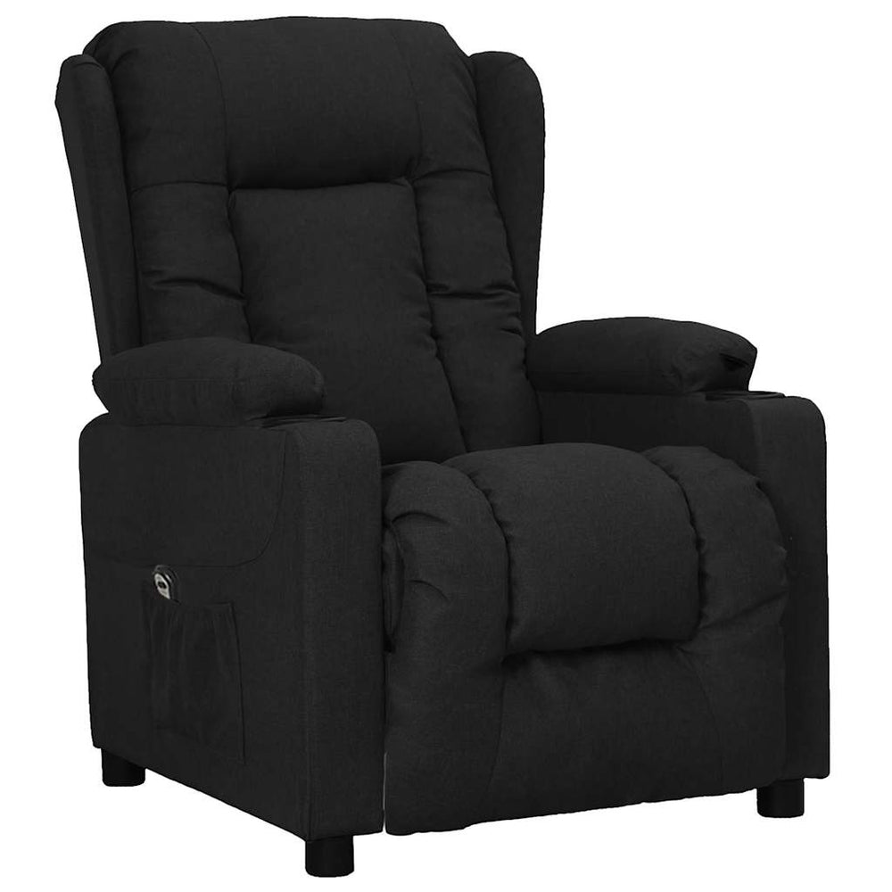 vidaXL Recliner Black Fabric
