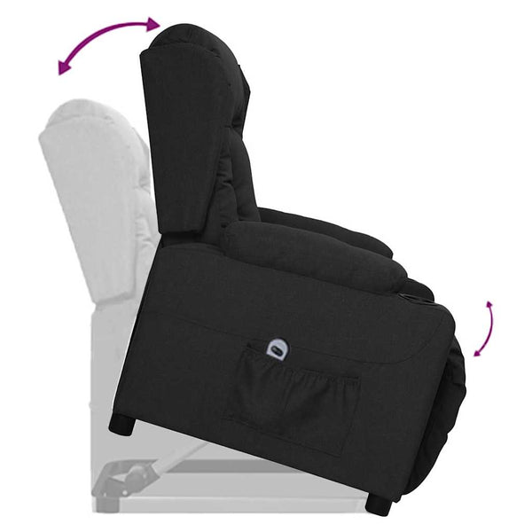 vidaXL Recliner Black Fabric