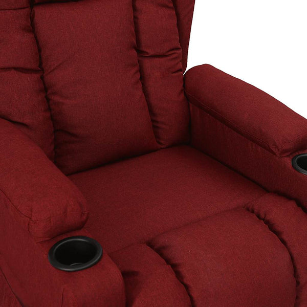 vidaXL Recliner Chair Wine Red Fabric