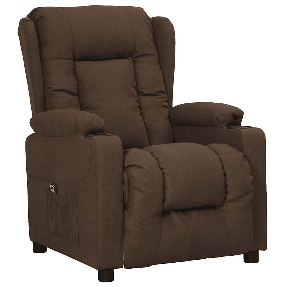 vidaXL Recliner Brown Fabric