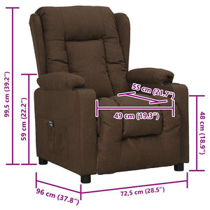 vidaXL Recliner Brown Fabric
