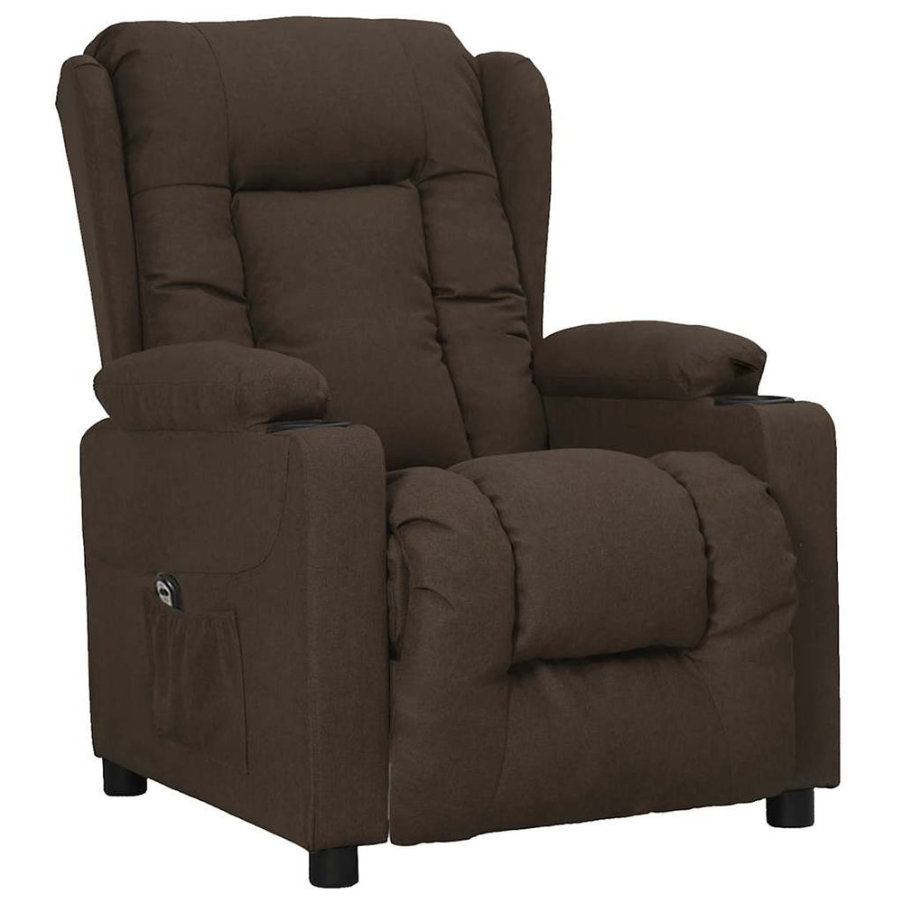 vidaXL Recliner Dark Brown Fabric