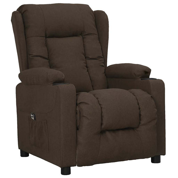 vidaXL Recliner Dark Brown Fabric
