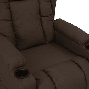 vidaXL Recliner Dark Brown Fabric