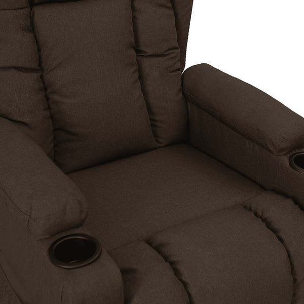 vidaXL Recliner Dark Brown Fabric