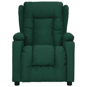 vidaXL Recliner Dark Green Fabric
