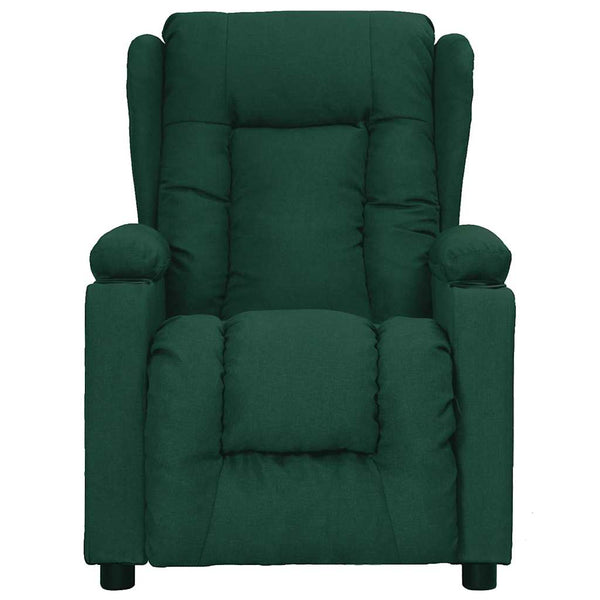 vidaXL Recliner Dark Green Fabric