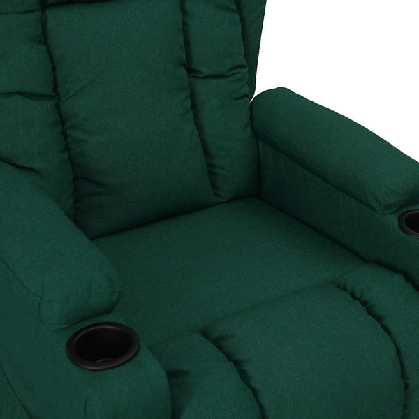 vidaXL Recliner Dark Green Fabric