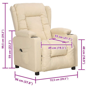 vidaXL Lift Recliner Cream Fabric