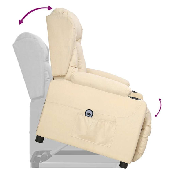vidaXL Lift Recliner Cream Fabric