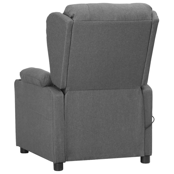 vidaXL Massage Recliner with Lift Function Light Grey Fabric