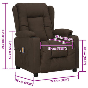 vidaXL Lift Recliner Dark Brown Fabric