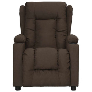 vidaXL Lift Recliner Dark Brown Fabric