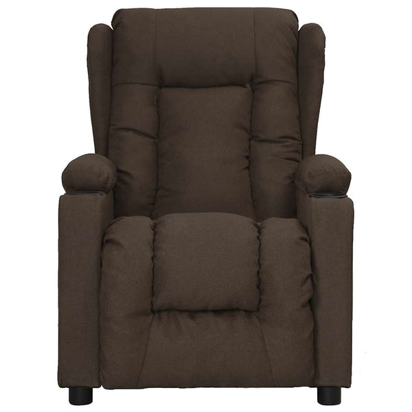 vidaXL Lift Recliner Dark Brown Fabric