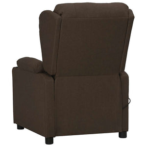 vidaXL Lift Recliner Dark Brown Fabric