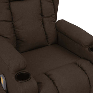 vidaXL Lift Recliner Dark Brown Fabric