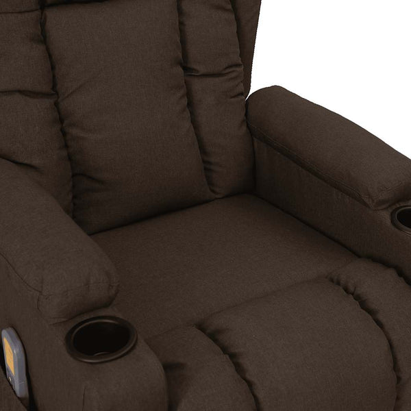 vidaXL Lift Recliner Dark Brown Fabric