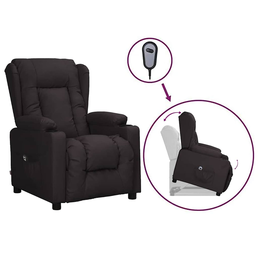vidaXL Recliner Chair Black Artificial Leather