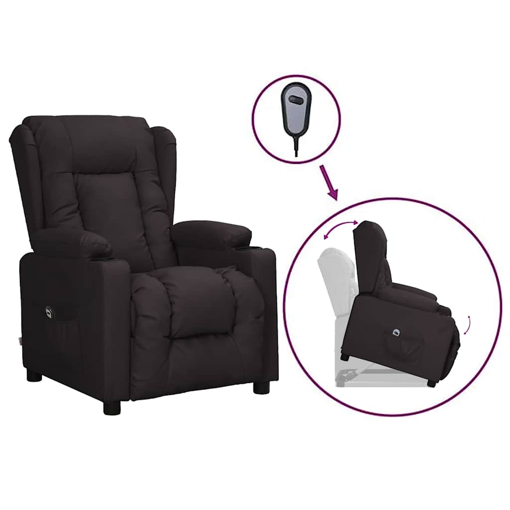 vidaXL Recliner Chair Black Artificial Leather