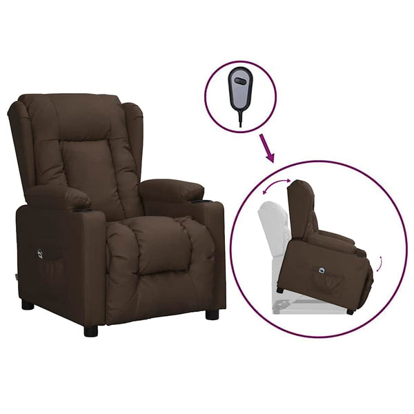 vidaXL Recliner Brown Faux Leather