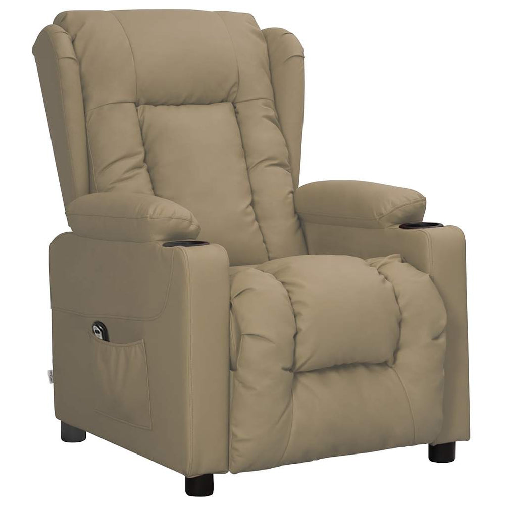 vidaXL Recliner Cappuccino Brown Faux Leather