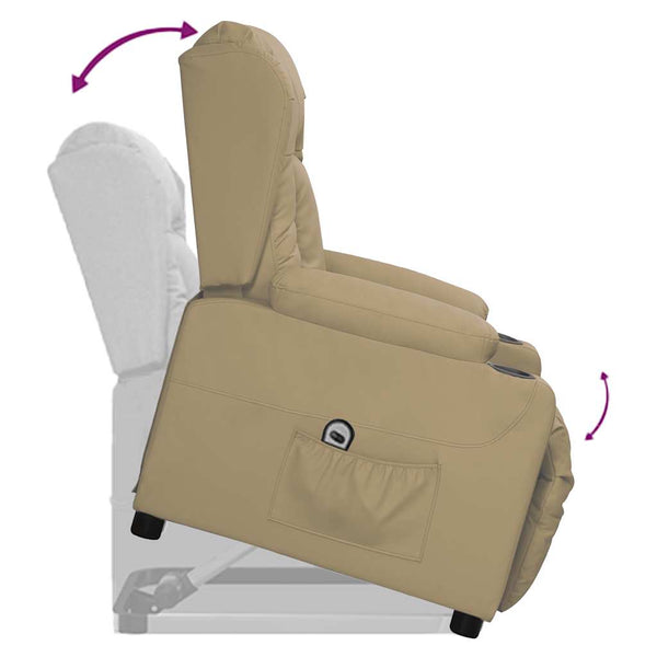 vidaXL Recliner Cappuccino Brown Faux Leather