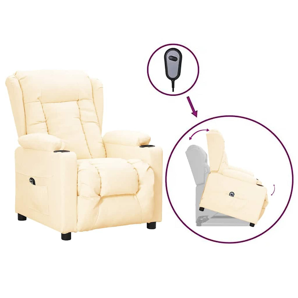 vidaXL Recliner Cream Artificial Leather