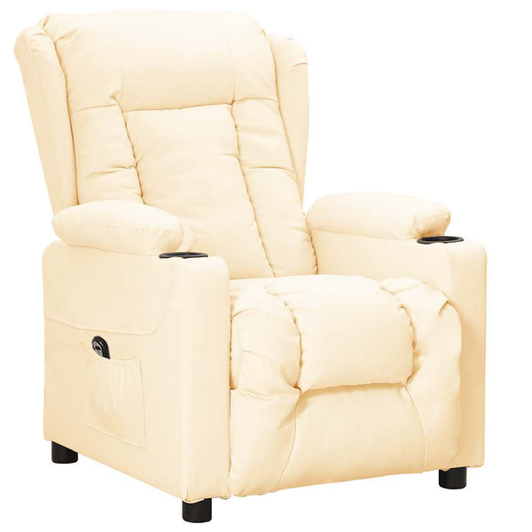 vidaXL Recliner Cream Artificial Leather