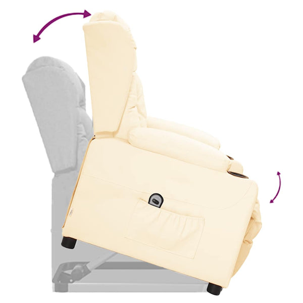 vidaXL Recliner Cream Artificial Leather